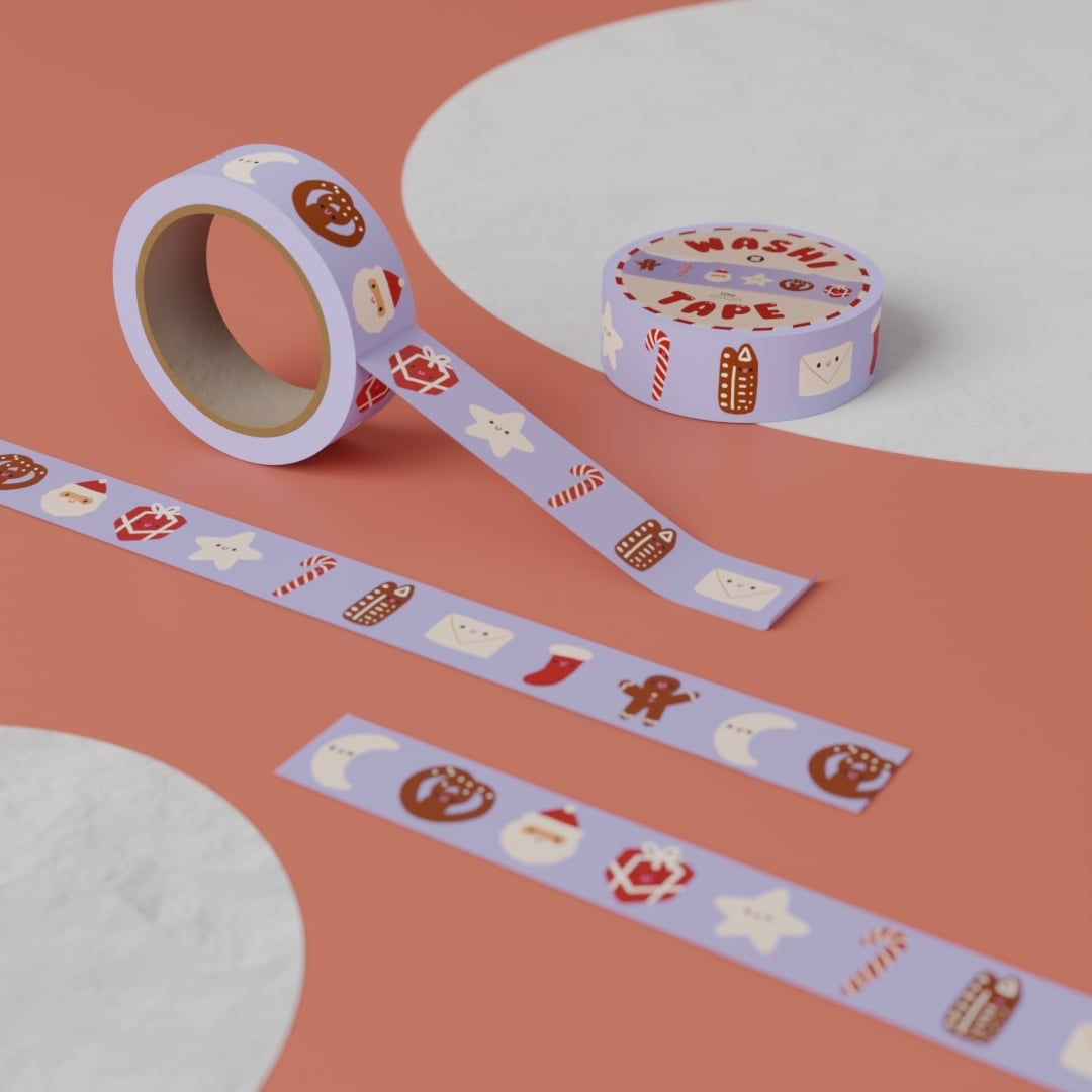 Washi tape Kerstmis 🥨🌜✨