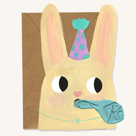 XL Wenskaart met ballon Konijn 🐰